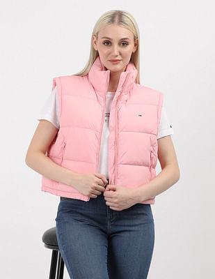 sleeveless crop puffer jacket