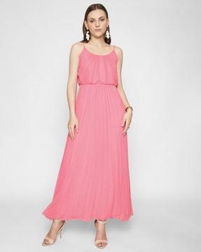 sleeveless gown dress with adjustable straps