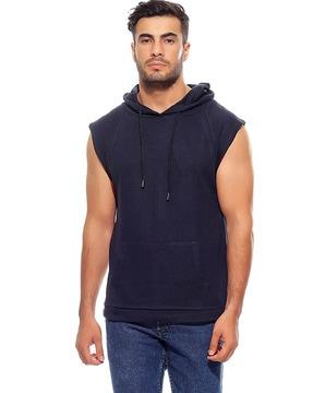 sleeveless hoodie with kangaroo pocket