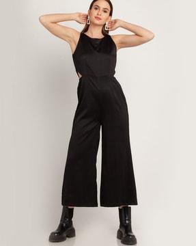 sleeveless jumpsuit with cutouts