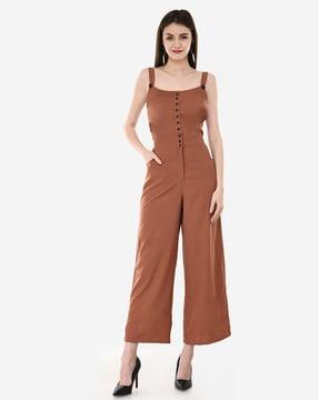 sleeveless jumpsuit with insert pockets