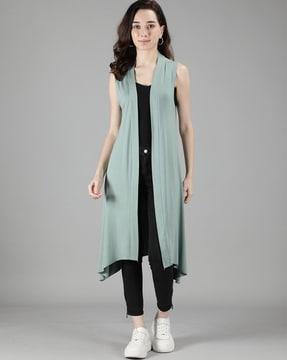 sleeveless longline shrug