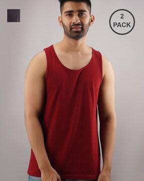 sleeveless pack of 2 vest