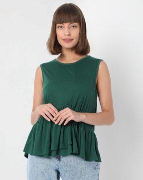 sleeveless peplum top