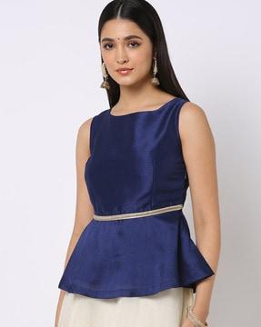 sleeveless peplum top