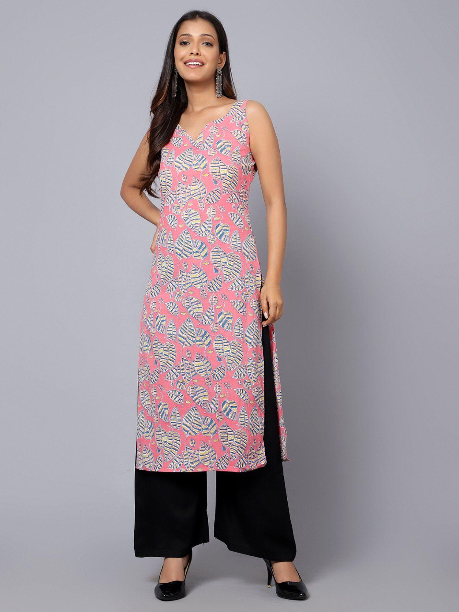 sleeveless printed kurta