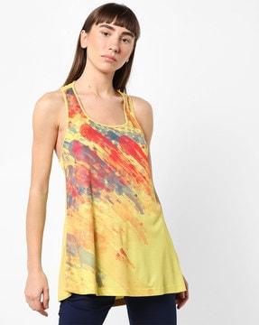 sleeveless printed top with racerback