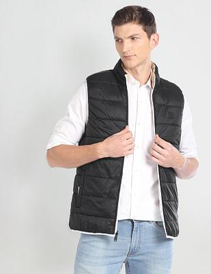 sleeveless reversible puffer jacket