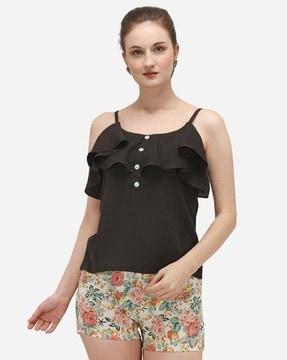 sleeveless round-neck top