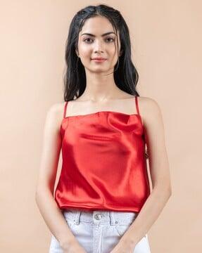 sleeveless satin top