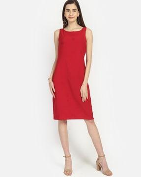 sleeveless sheath dress