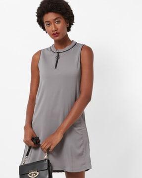 sleeveless shift mini dress