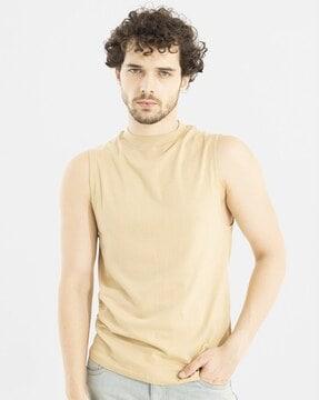 sleeveless slim fit t-shirt