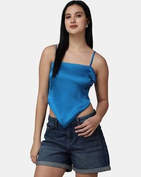 sleeveless square-neck top