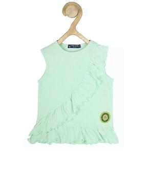 sleeveless top with ruffle