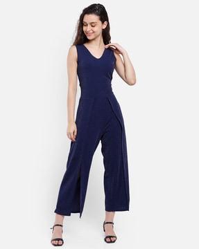 sleeveless v-neck jumpsuit