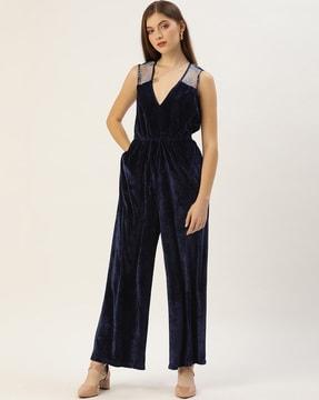 sleeveless v-neck jumpsuit