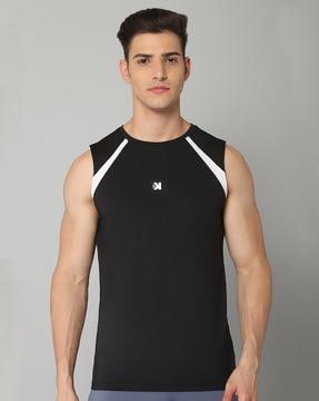 sleeveless vest with contrast panels