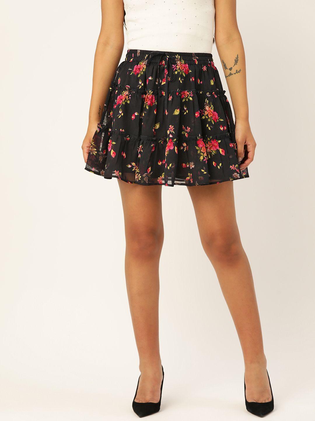 slenor floral print mini skirt