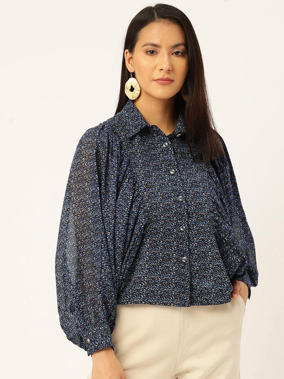 slenor floral print shirt style top