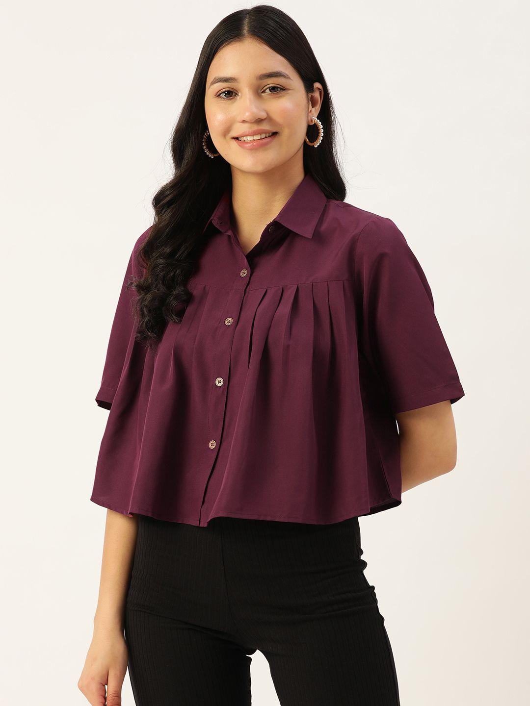 slenor solid georgette party shirt