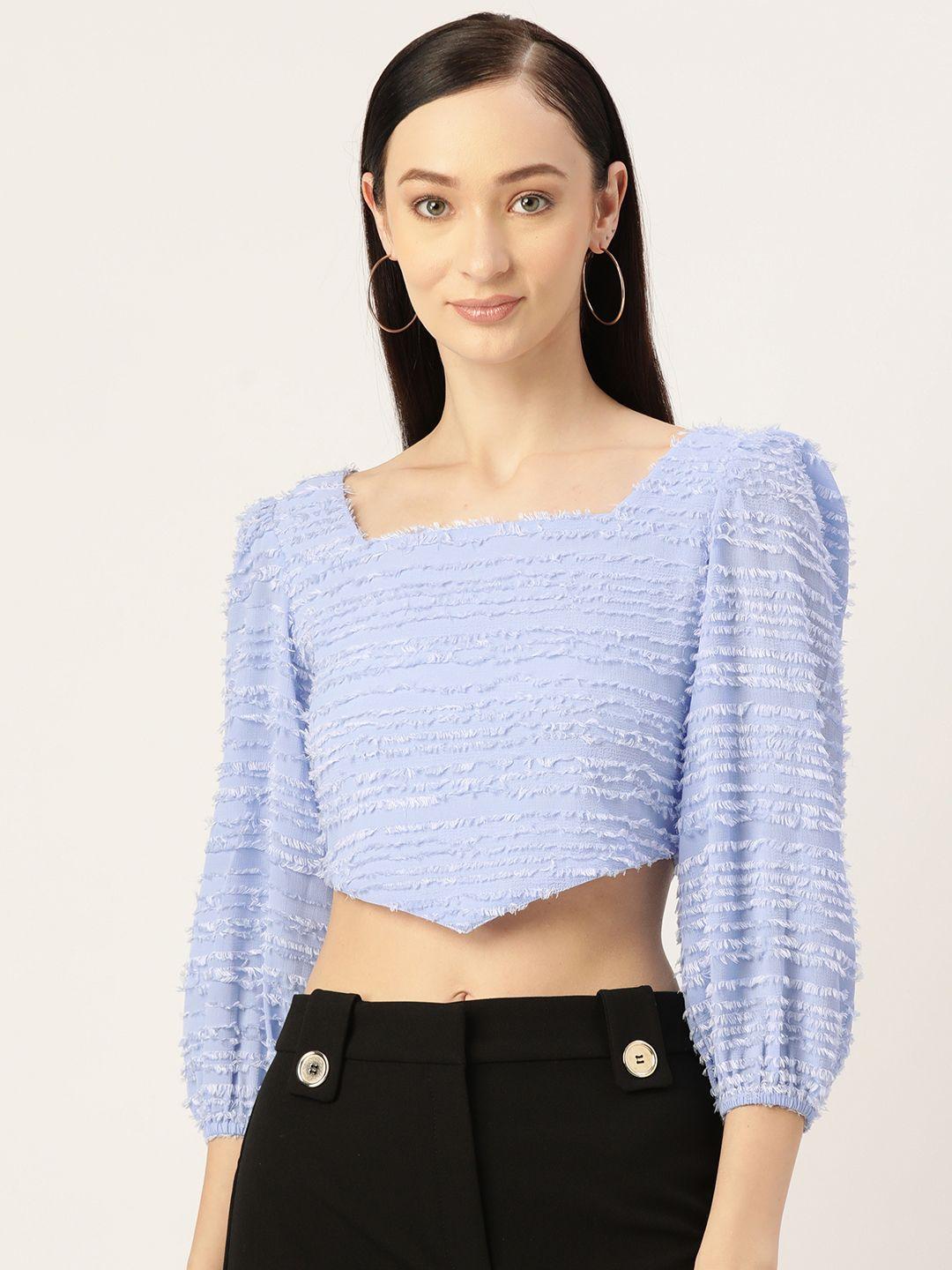 slenor textured georgette crop top