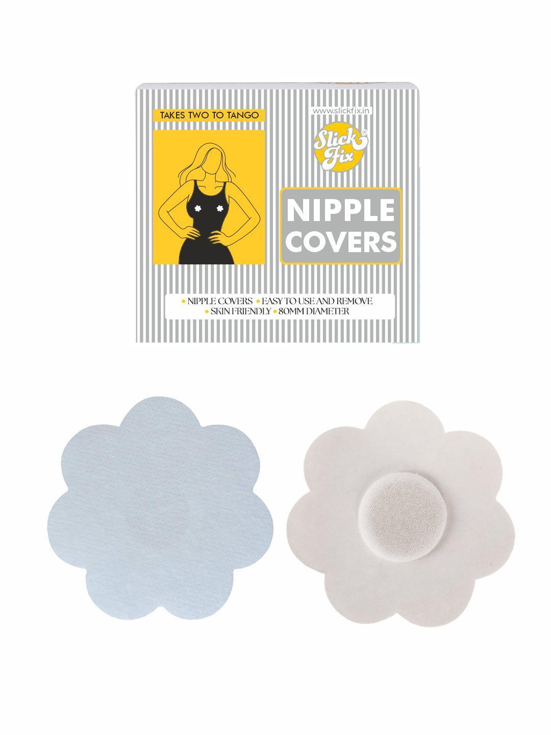 slickfix pack of 20 white self adhesive disposable nipple pasties for bra-free clothing