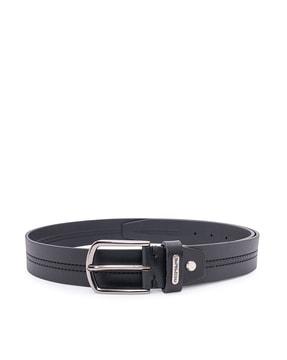 slim belt with tang buckle closure