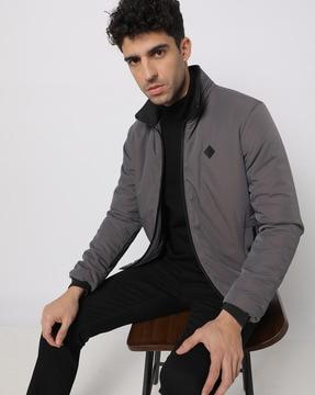 slim fit bomber jacket with insert pockets