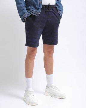 slim fit camo print shorts