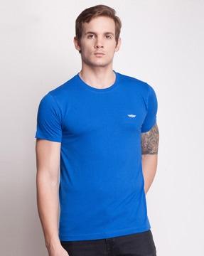 slim fit crew-neck t-shirt with brand logo