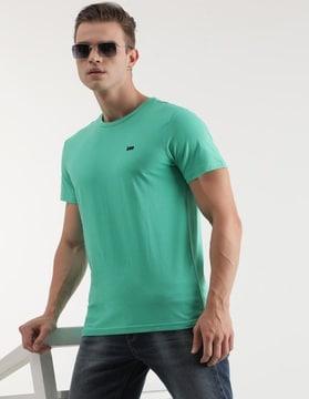 slim fit crew-neck t-shirt with logo embroidery
