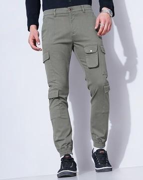 slim fit flat-front cargo jogger pants