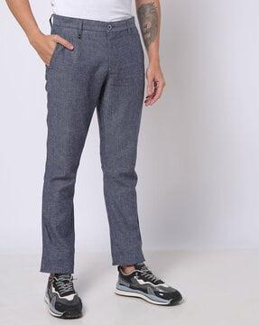 slim fit flat-front chinos