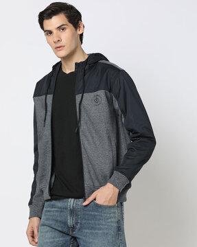 slim fit hoodie with slip pockets