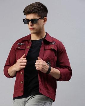 slim fit jacket with flap pockets