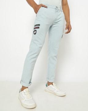 slim fit jeans with applique