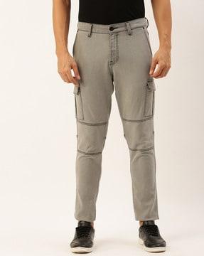 slim fit jeans with cargo pockets