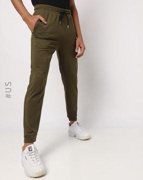 slim fit joggers with drawstring fastening