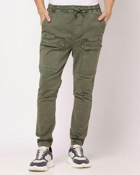 slim fit joggers with elasticated drawstring waist