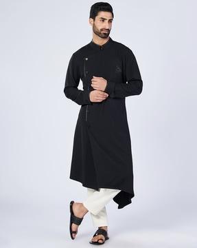 slim fit long kurta with embroidery