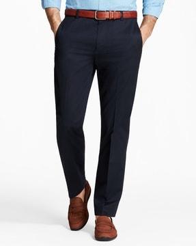 slim fit pleated chinos