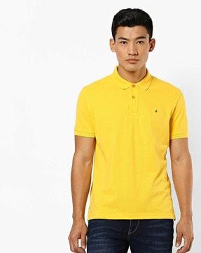 slim fit polo t-shirt with ribbed collar