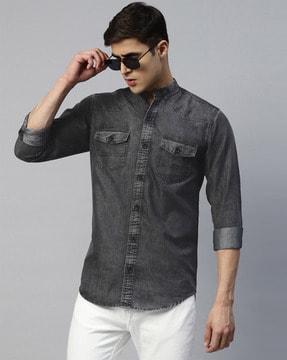 slim-fit-shirt-with-flap-pockets