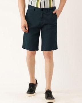 slim fit shorts with side pockets