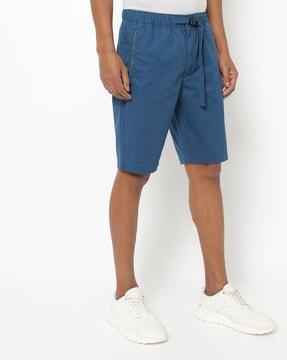 slim fit shorts with zip pockets