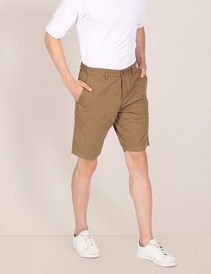 slim fit solid shorts