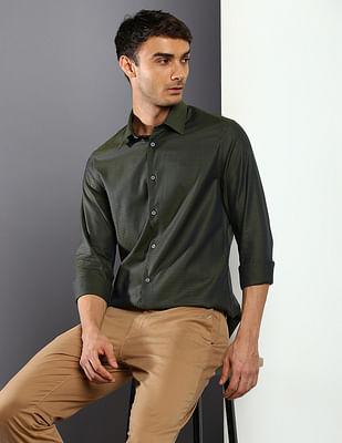 slim fit structure dobby casual shirt