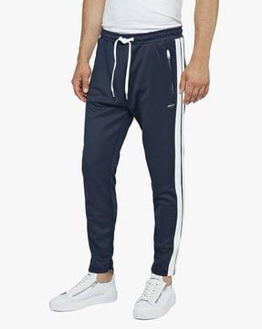 slim fit track pants with side taping