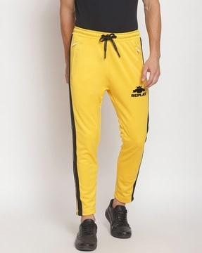 slim fit track pants with zipper pockets